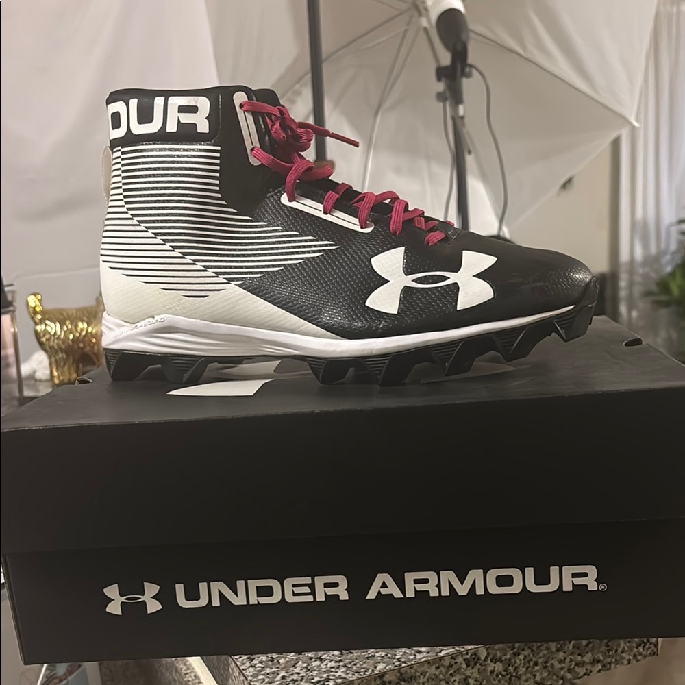 Under Armour Black and White Cleats